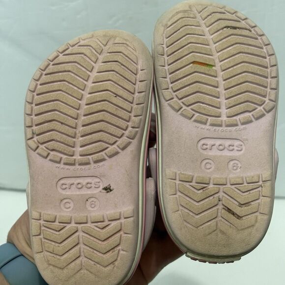 Bundle Toddler Girls Shoes Size 6C Crocs Sandals Jellies Spring Summer Pink - Picture 5 of 13